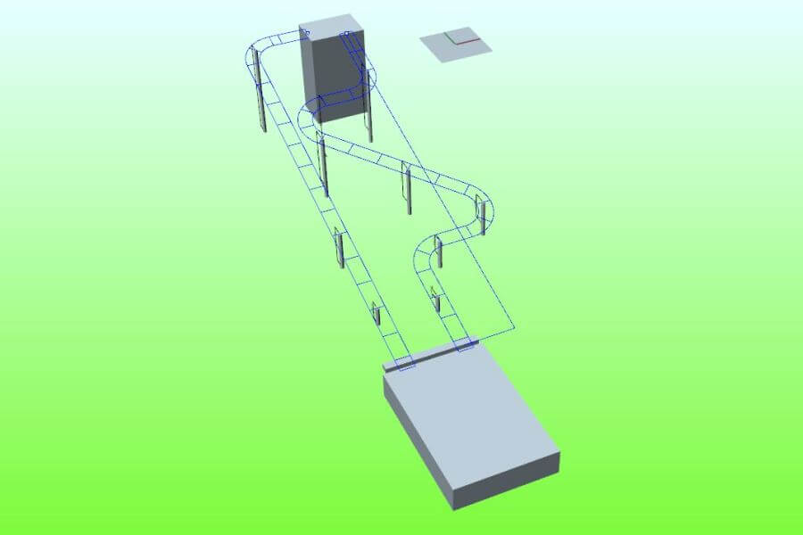 Tobogán doble Boceto - 3D